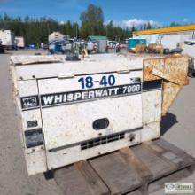GENERATOR, MULTIQUIP WHISPERWATT 7000 MODEL DA7000SSA, 7KW, 2 CYLINDER KUBOTA DIESEL ENGINE, ENCLOSU