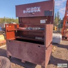 JOBSITE TOOL BOX, JOBOX, STEEL CONSTRUCTION, CASTER MOUNTED