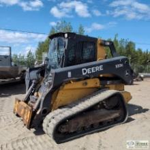 SKIDSTEER, 2017 JOHN DEERE 333G, 2-SPEED, PILOT CONTROLS, HIGH FLOW AUX HYDRAULICS, POWER QUICK ATTA