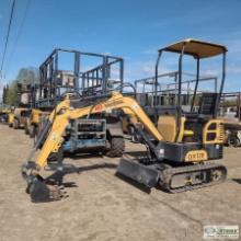 MINI EXCAVATOR, AGT INDUSTRIAL QH12R, OROPS, GAS ENGINE, WITH THUMB, PUSH BLADE