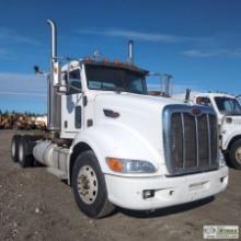 SEMI TRACTOR, 2007 PETERBILT 386, CAT C15, EATON FULLER 10 SPEED, TANDEM REAR AXLES, 50000LB GVWR, D