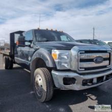 2015 FORD F-550 SUPERDUTY LARIAT, 6.7L POWERSTROKE, 4X4, DUALLY, CREW CAB, 12FT FLAT BED SN:1FD0W5HT