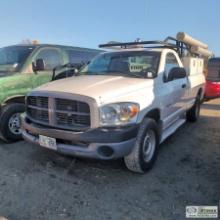 2008 DODGE RAM 1500, 4.7L, 4X4, STANDARD CAB, LONG BED, TOOL BOXES, LADDER RACK. UNKNOWN MECHANICAL