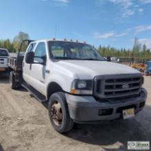 2004 FORD F-550 SUPERDUTY, 6.0L POWERSTROKE, 4X4, DUALLY, CREW CAB, FLAT BED