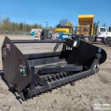 SKIDSTEER ATTACHMENT, ROCK BUCKET. ITEM APPEARS UNUSED