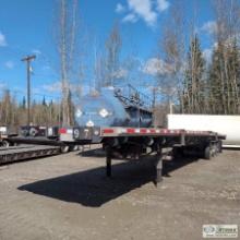 FLAT DECK SEMI TRAILER, 1997 TRAILMOBILE MODEL F8AT-5UUA, TANDEM AXLE, 80,000LB GVWR. SN:1PTF8ATU2V9