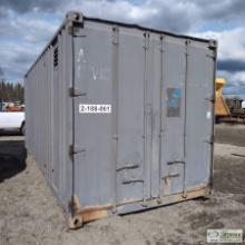 SHIPPING CONTAINER, CONEX TYPE, 20FT, WITH CONTENTS, INCLUDING OIL CONTAINMENT BOOM