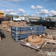 1 ASSORTMENT. MISC VOLVO EXCAVATOR PARTS, INCLUDING: TRACKS, ROLLERS, IDLERS, SPROCKETS, FOLLOWERS,