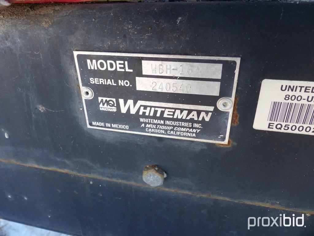 WHITEMAN WBH-16 CONCRETE EQUIPMENT SN240540 powered by gas engine, equipped with 16 cubic foot capac