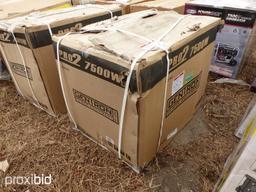 NEW GENTRON 7500 WATT GENERATOR NEW SUPPORT EQUIPMENT powered by gas engine, 13hp, equipped with 750