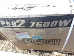 NEW GENTRON 7500 WATT GENERATOR NEW SUPPORT EQUIPMENT powered by gas engine, 13hp, equipped with 750