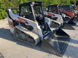 2023 BOBCAT T64 RUBBER TRACKED SKID STEER powered by diesel engine, equipped with rollcage,