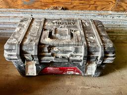 HUSKY TOOL BOX WITH PLASTERING TOOLS SUPPORT EQUIPMENT