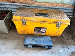 ALLIED HAND RIVET TOOL AND TOOL BOX WITH MISC TOOLS SUPPORT EQUIPMENT