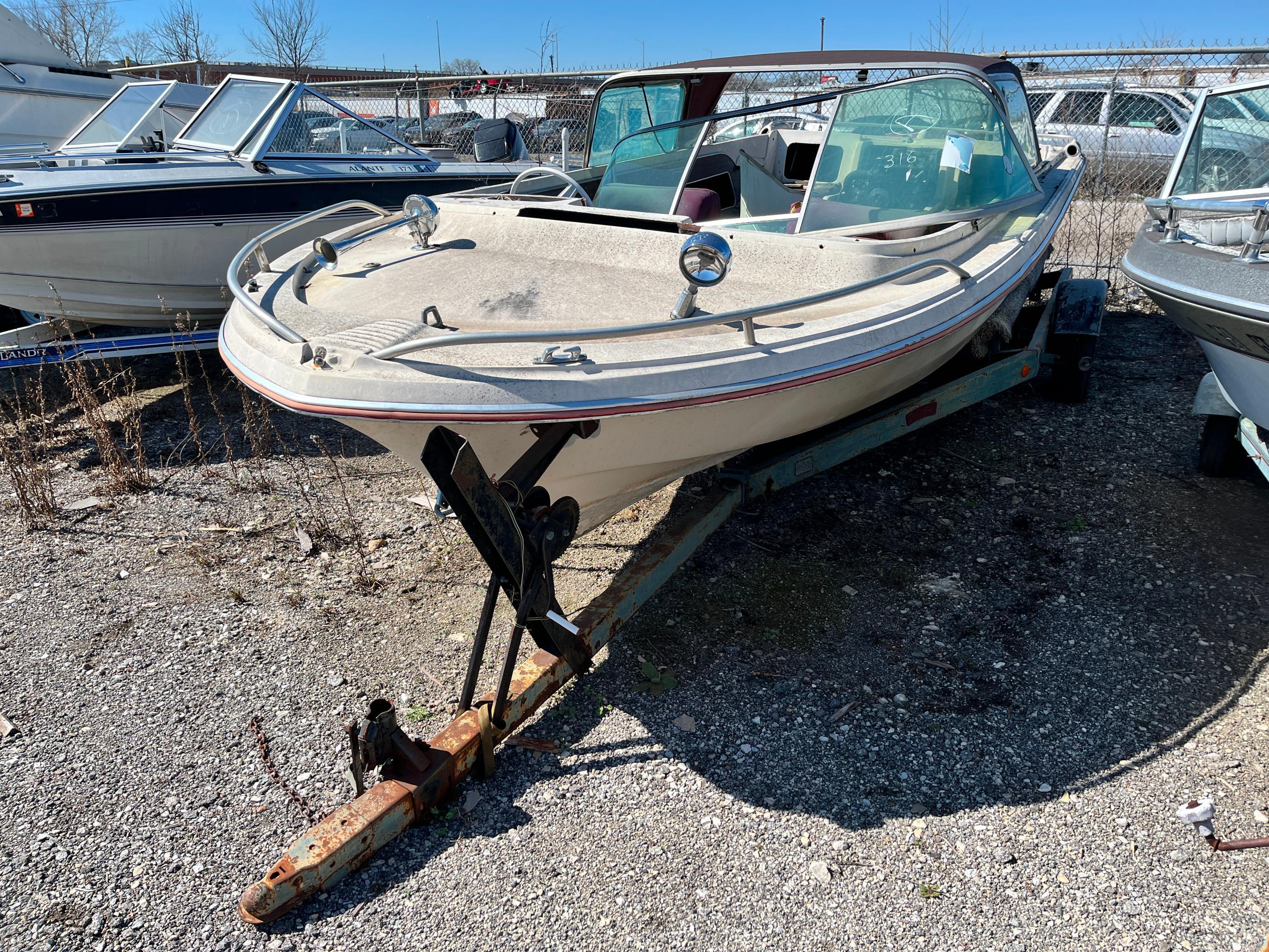 ARISTO CRAFT BOAT VN:N/A WITH S/A TRAILER, MERCRUISER IB/OB ENGINE, PARTS...No title, Sells Bill of