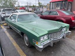 1972 CADILLAC ELDORADO COLLECTIBLE VEHICLE VN:6L67S3Q41247 powered by gas engine, equipped with