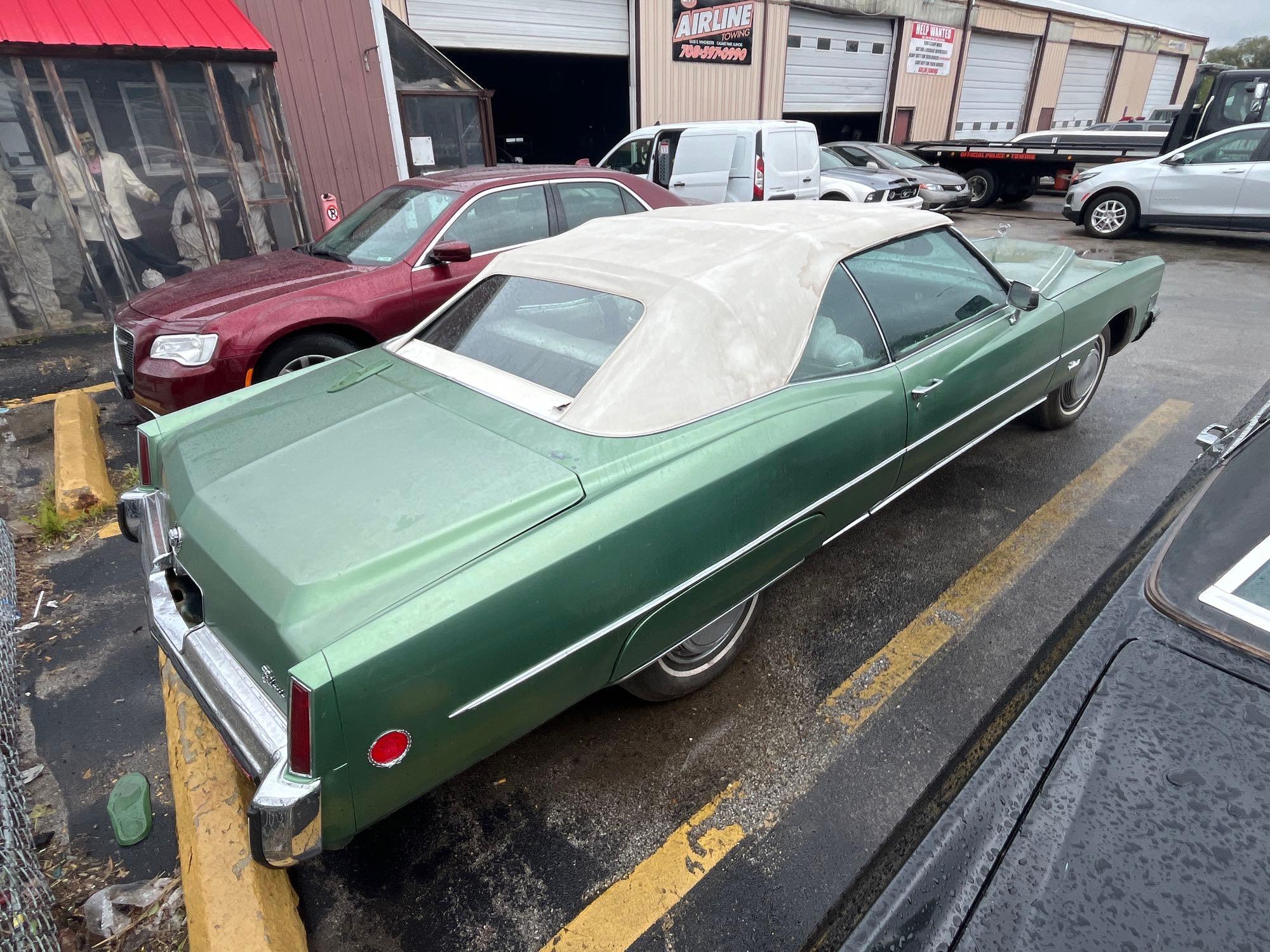 1972 CADILLAC ELDORADO COLLECTIBLE VEHICLE VN:6L67S3Q41247 powered by gas engine, equipped with