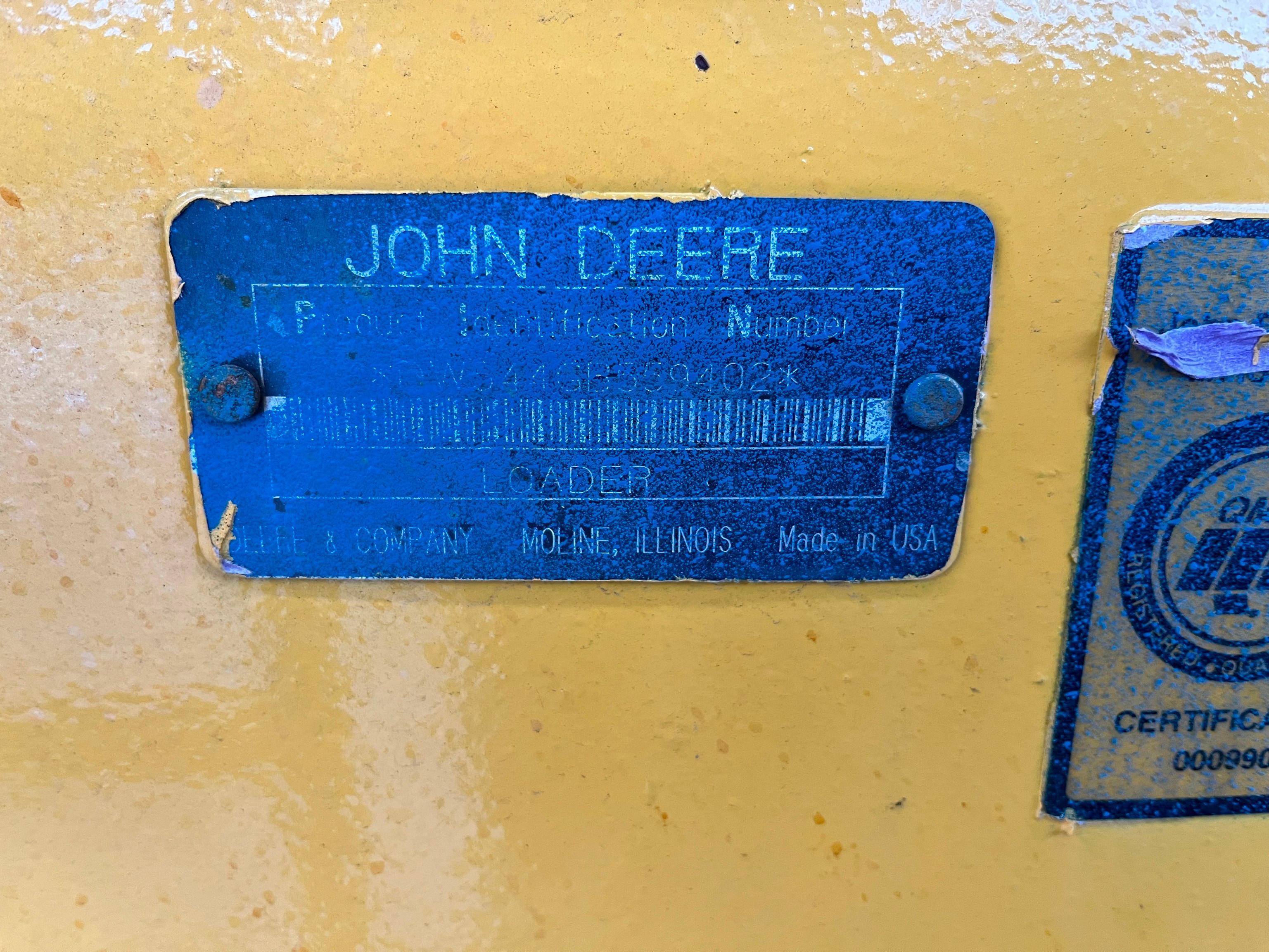 JOHN DEERE 544G RUBBER TIRED LOADER SN:559402 powered by John Deere diesel engine, equipped with