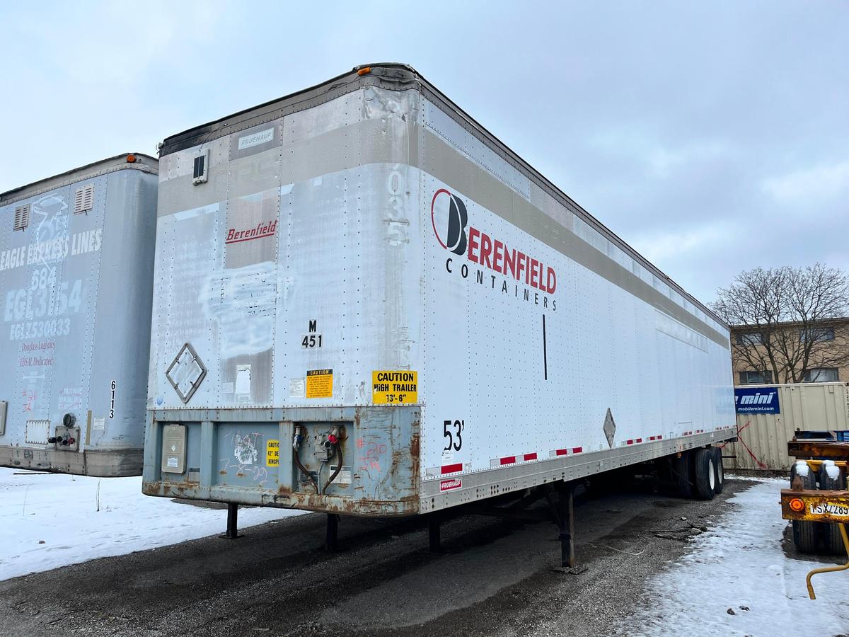 1988 FRUEHAUF FB9-1.5-F2-53 LLW VAN TRAILER VN:1H2V05328KE008635 equipped with 53ft. Van body,