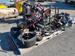 PALLET OF MISC: PRESSURE WASHERS; BICYCLES; TIRES SUPPORT EQUIPMENT