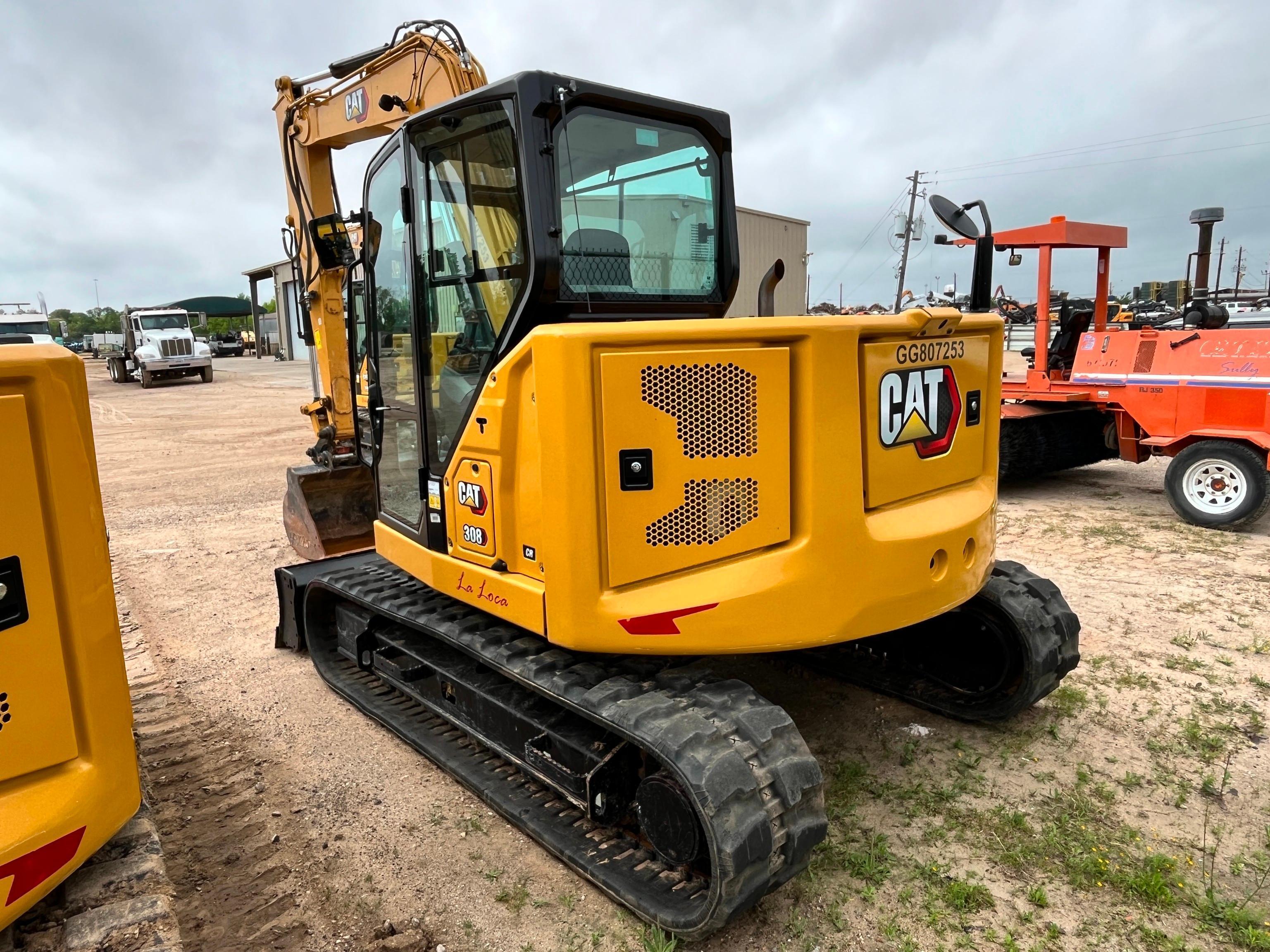 2023 CAT 308CR HYDRAULIC EXCAVATOR SN:807253 powered by Cat C3.3B diesel engine, equipped with Cab,