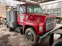 1988 FORD L7000 FUEL/LUBE TRUCK VN:1FTWR72P7JVA46920 powered by 6.6 liter turbo diesel engine,