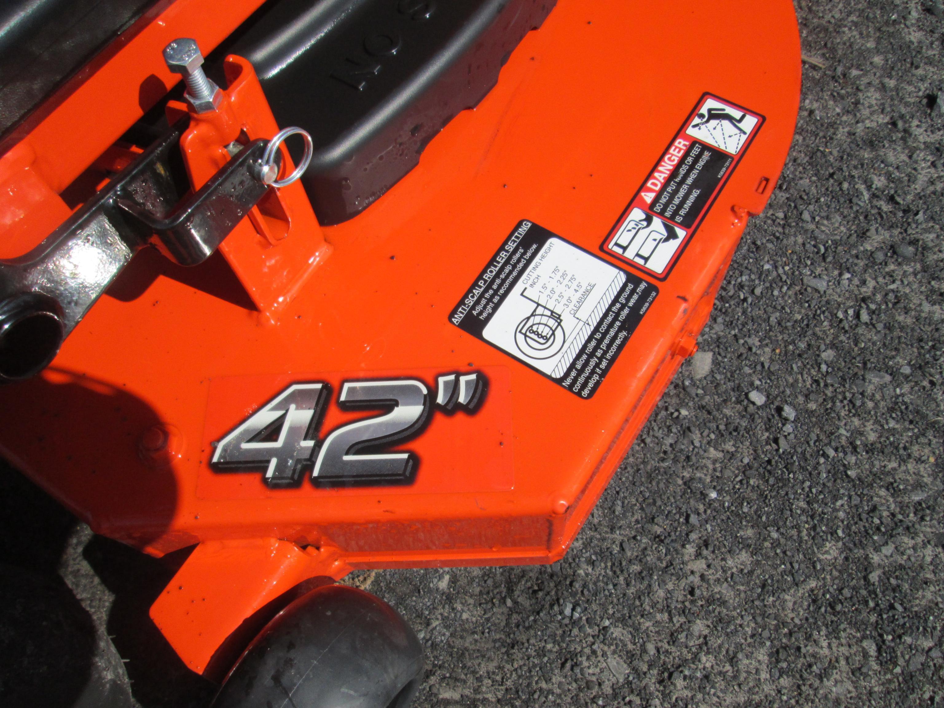 COMMERCIAL MOWER (Unused) Kubota Z231 ride on 42'' lawn mower SN 18071 powered by Kawasaki FR651V,