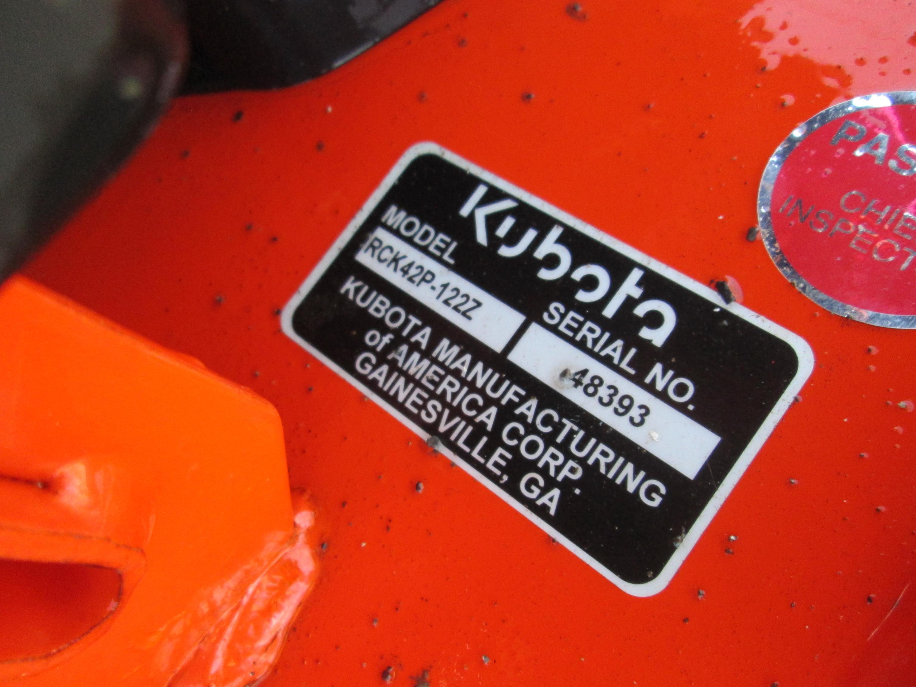 COMMERCIAL MOWER (Unused) Kubota Z231 ride on 42'' lawn mower SN 18071 powered by Kawasaki FR651V,