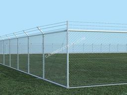 NEW SUPPORT EQUIPMENT NEW Premium Chain Link Fence 500 linear feet equipped with (2x) 8' gates, barb