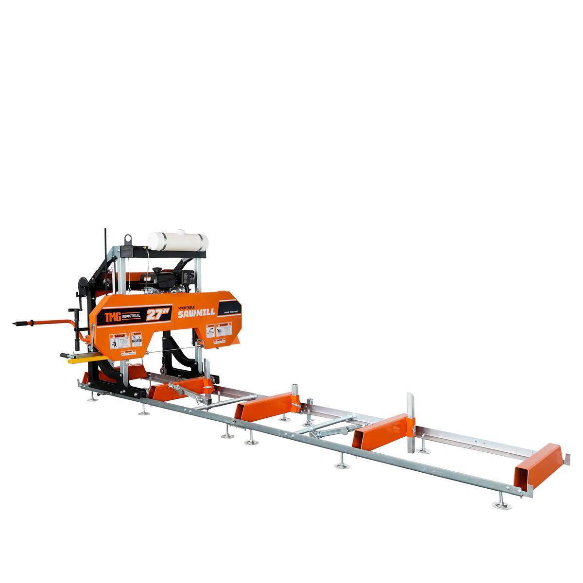 NEW SUPPORT EQUIPMENT NEW TMG Industrial 27" Portable Sawmill, 14 HP Kohler Gas Engine, 21" Board