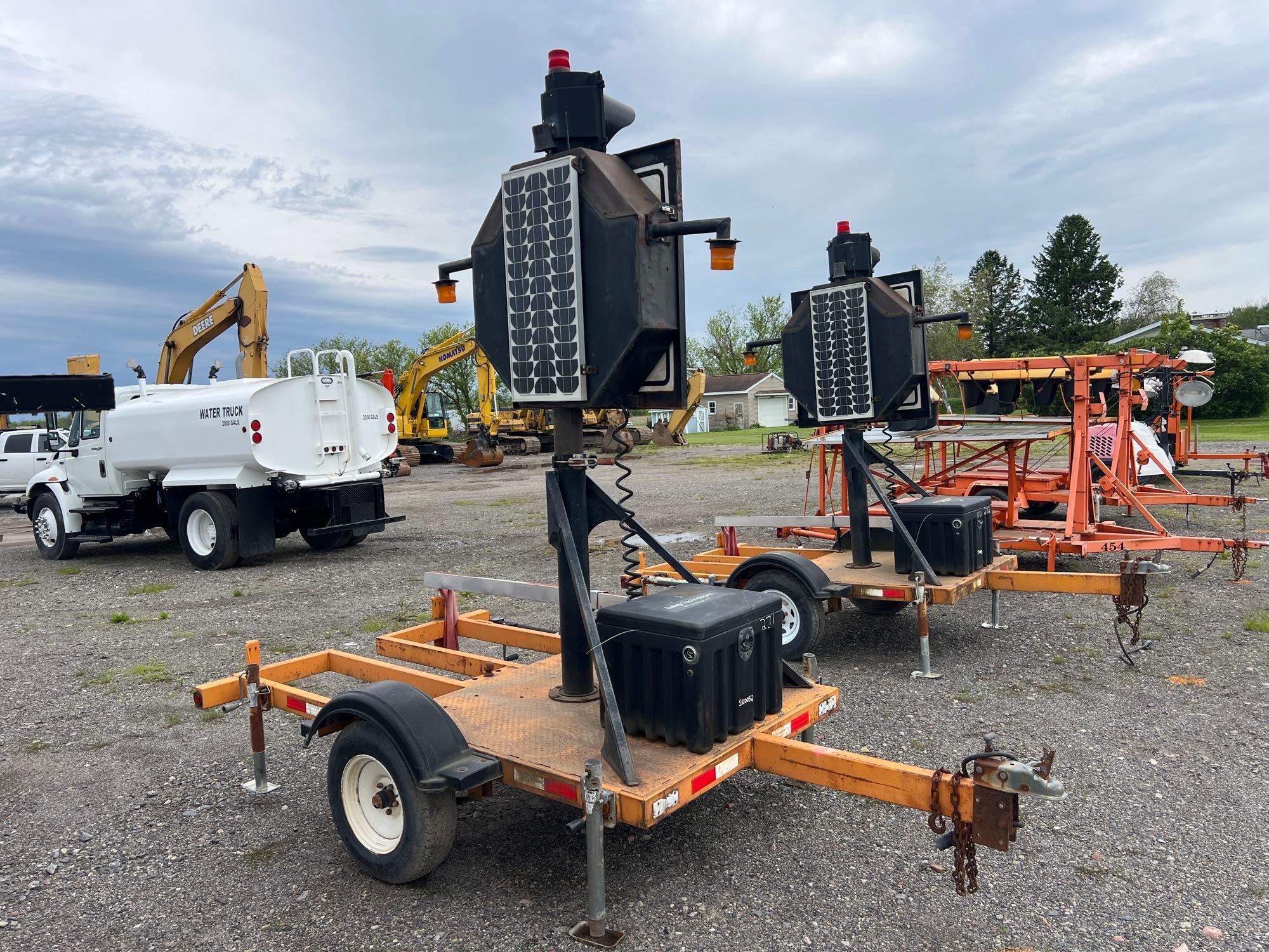 SAFETY TECHNOLOGIES AUTOFLAGGER PORTABLE TRAFFIC SIGNAL SN:0052 remote, single axle..BILL OF SALE