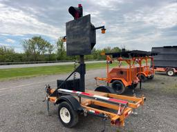 SAFETY TECHNOLOGIES AUTOFLAGGER PORTABLE TRAFFIC SIGNAL SN:0052 remote, single axle..BILL OF SALE