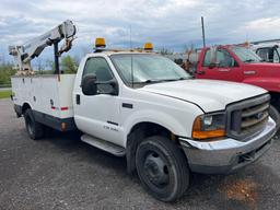 2001 FORD F550 SERVICE TRUCK VN;1FDAF56F21EC:67250 powered by V8 Powerstroke diesel engine, equipped
