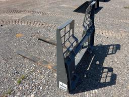 NEW BERLON 48IN. HD STEP THROUGH PALLET FORKS SKID STEER ATTACHMENT 5,500lb capacity.