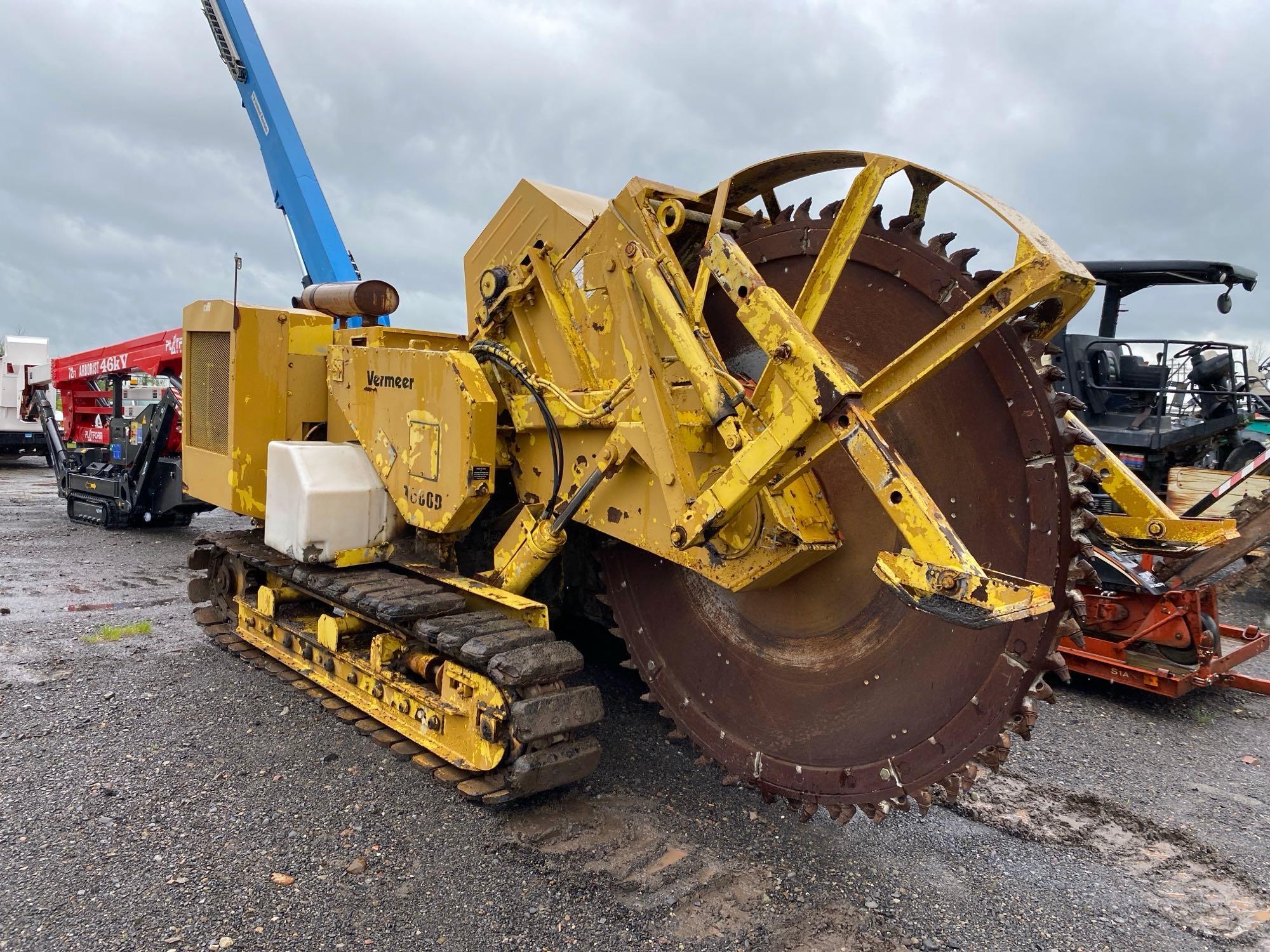 VERMEER T600D ROCK SAW SN-000567 powered by Detroit diesel engine, equipped with CRC cutter wheel