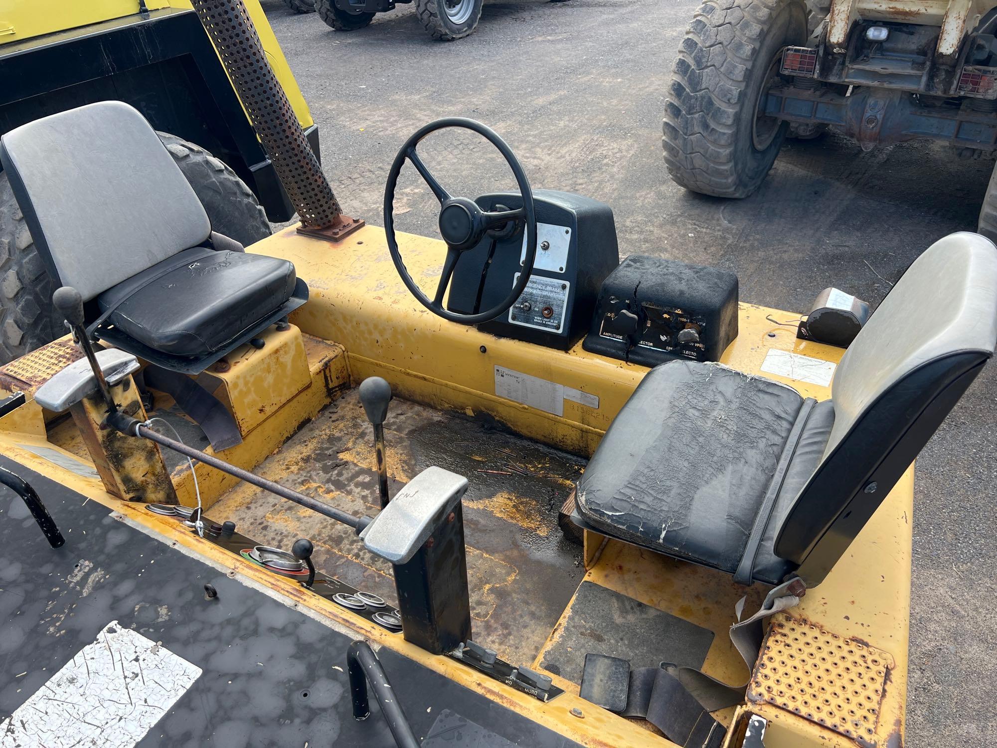 HYSTER VIBRATORY ROLLER SN:B156C2150H powered by diesel engine, equipped with OROPS, 84in. Smooth