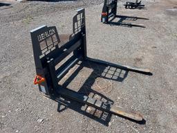 NEW BERLON 48IN. HD STEP THROUGH PALLET FORKS SKID STEER ATTACHMENT 5,500lb capacity.