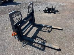 NEW BERLON 48IN. HD STEP THROUGH PALLET FORKS SKID STEER ATTACHMENT 5,500lb capacity.