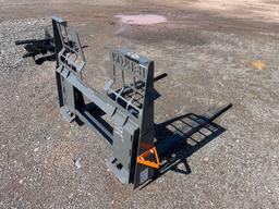 NEW BERLON 48IN. HD STEP THROUGH PALLET FORKS SKID STEER ATTACHMENT 5,500lb capacity.