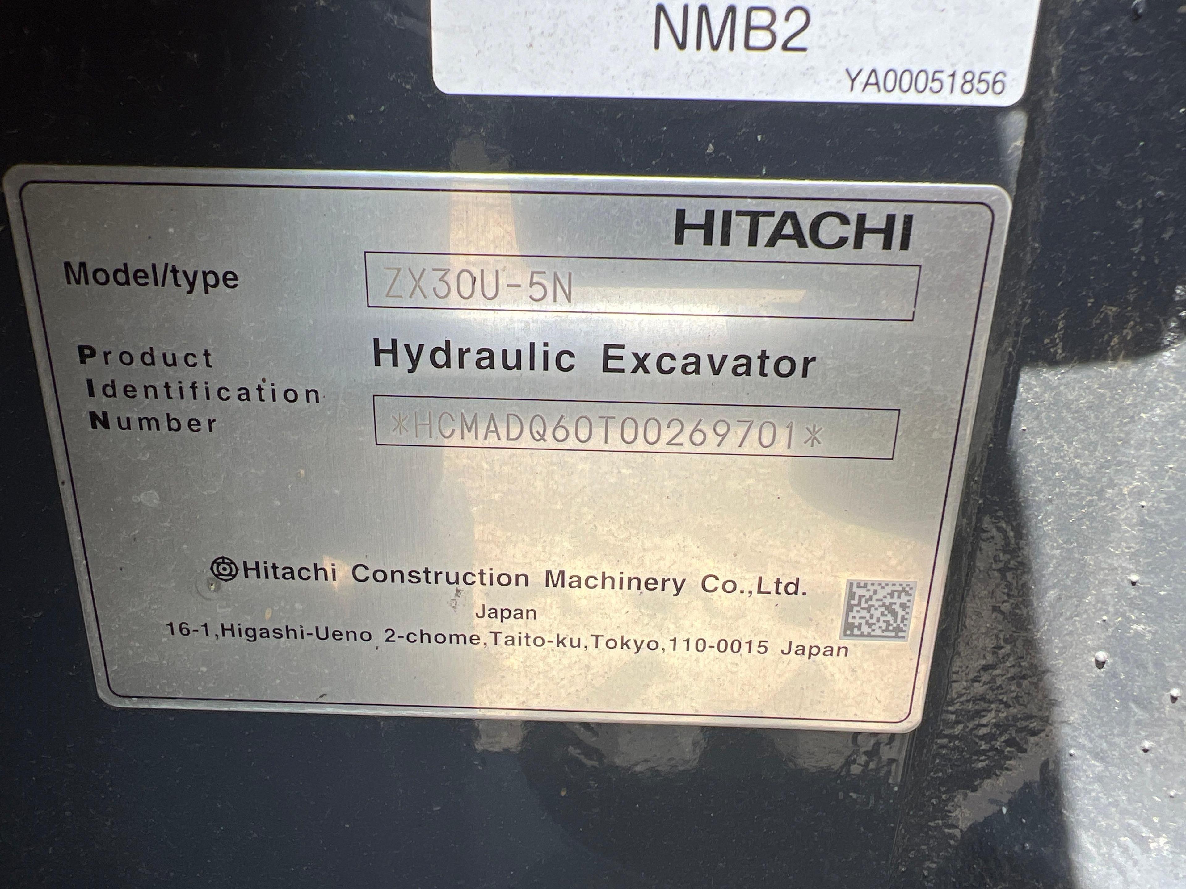 NEW UNUSED 2023 HITACHI ZX30U-5N...HYDRAULIC EXCAVATOR... SN-269701 powered by Yanmar diesel engine,