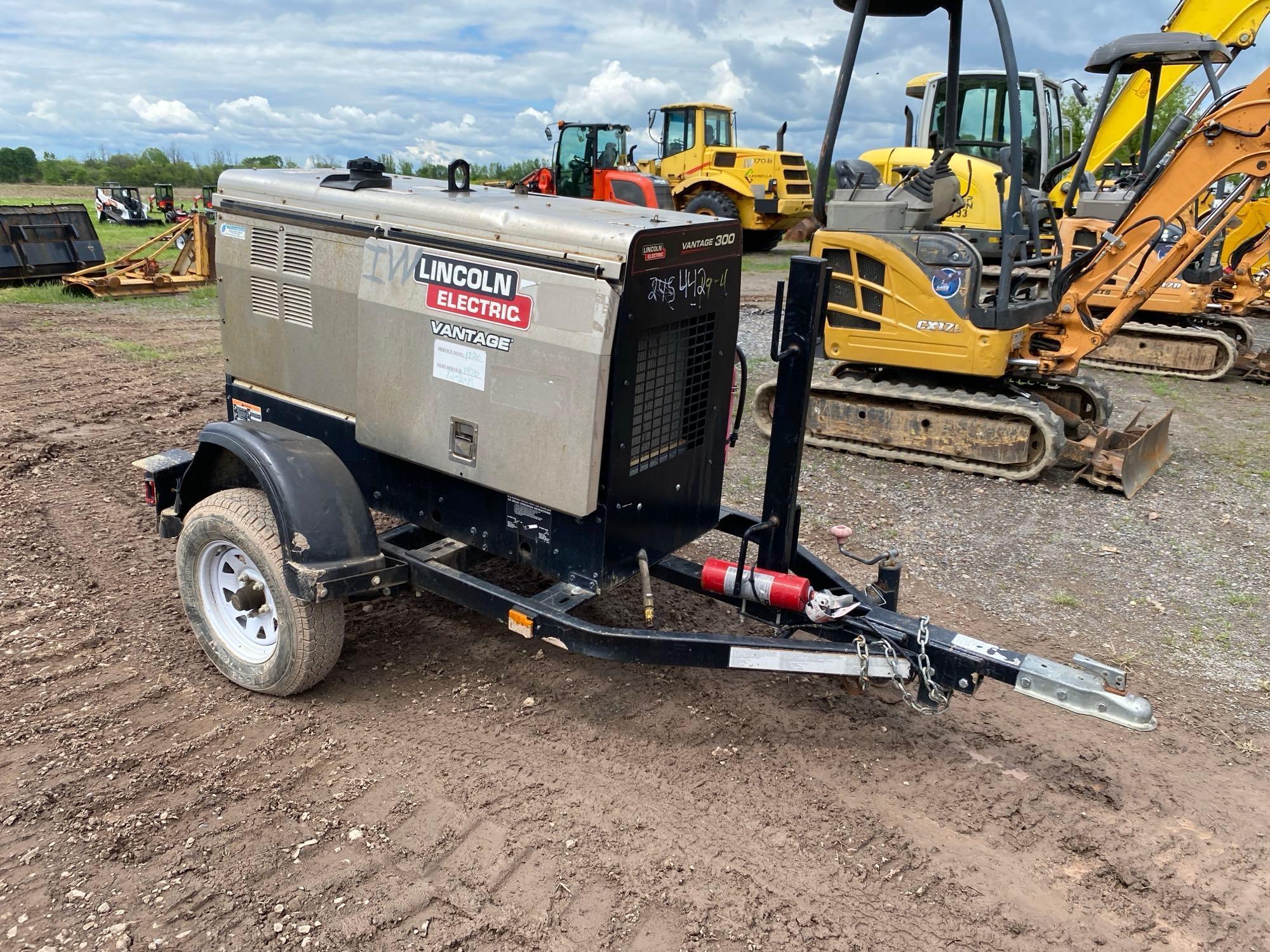 LINCOLN VANTAGE 300 WELDER SN:45 powered by Kubota diesel engine, trailer mounted.... BOS ONLY NO