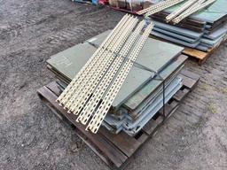 PALLET OF STEEL SHELVING WITH POSTS & HARDWARE SUPPORT EQUIPMENT