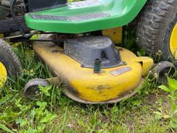 JOHN DEERE D160 LAWN & GARDEN TRACTOR powered by gas engine, equipped with 48in. cutting deck.