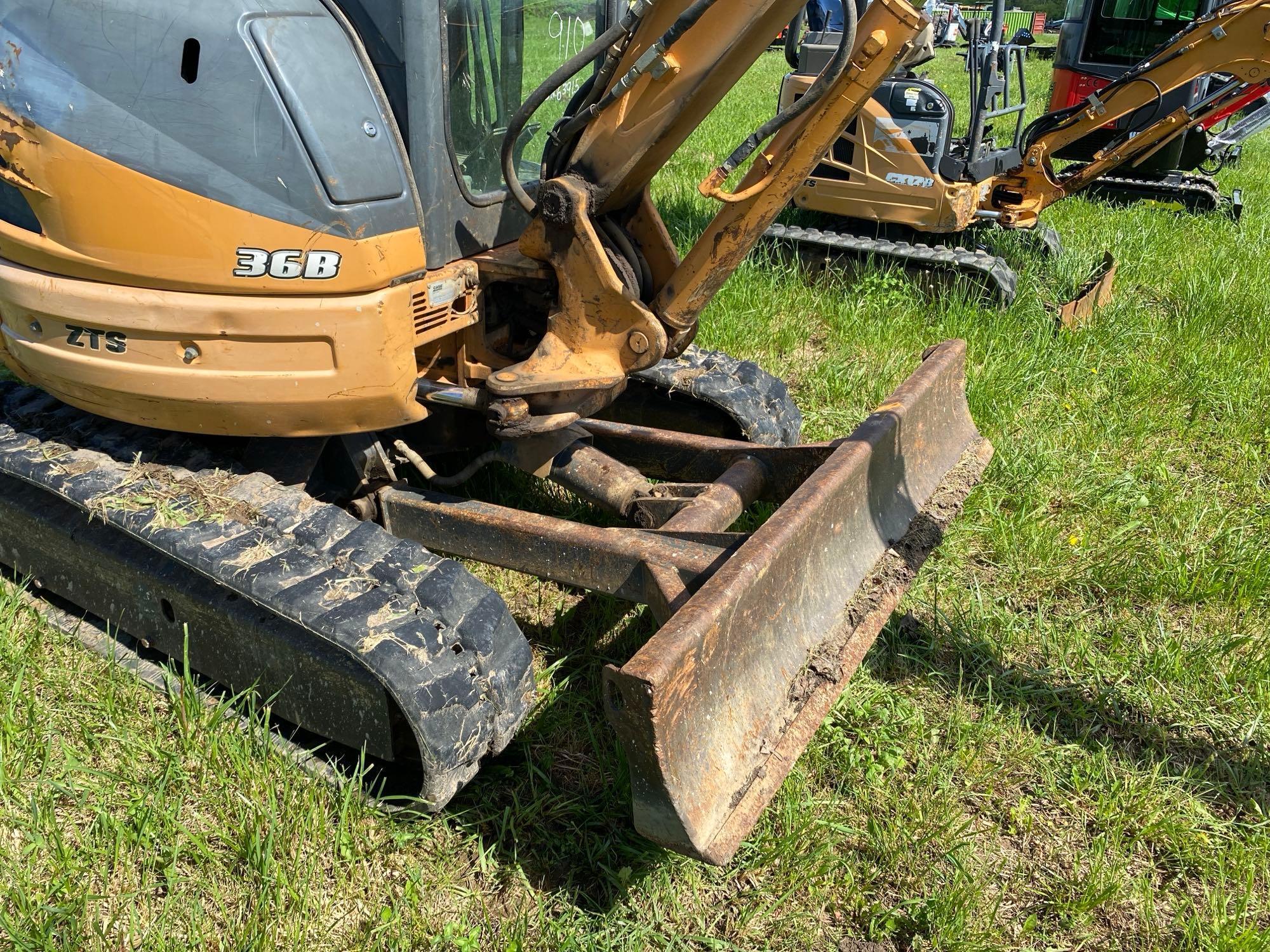 2012 CASE CX36B HYDRAULIC EXCAVATOR SN:NDTN63915 powered by Yanmar diesel engine, equipped with Cab,