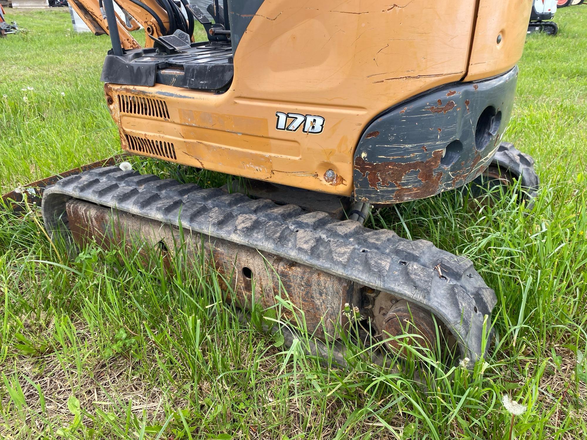 2015 CASE CX17B HYDRAULIC EXCAVATOR SN:NETN16677 powered by diesel engine, equipped with OROPS,