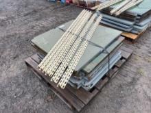 PALLET OF STEEL SHELVING WITH POSTS & HARDWARE SUPPORT EQUIPMENT
