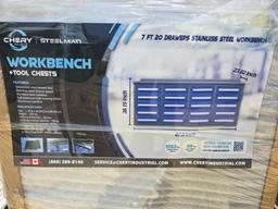 NEW STEELMAN 7FT. WORKBENCH W/ 20-DRAWERS NEW SUPPORT EQUIPMENT