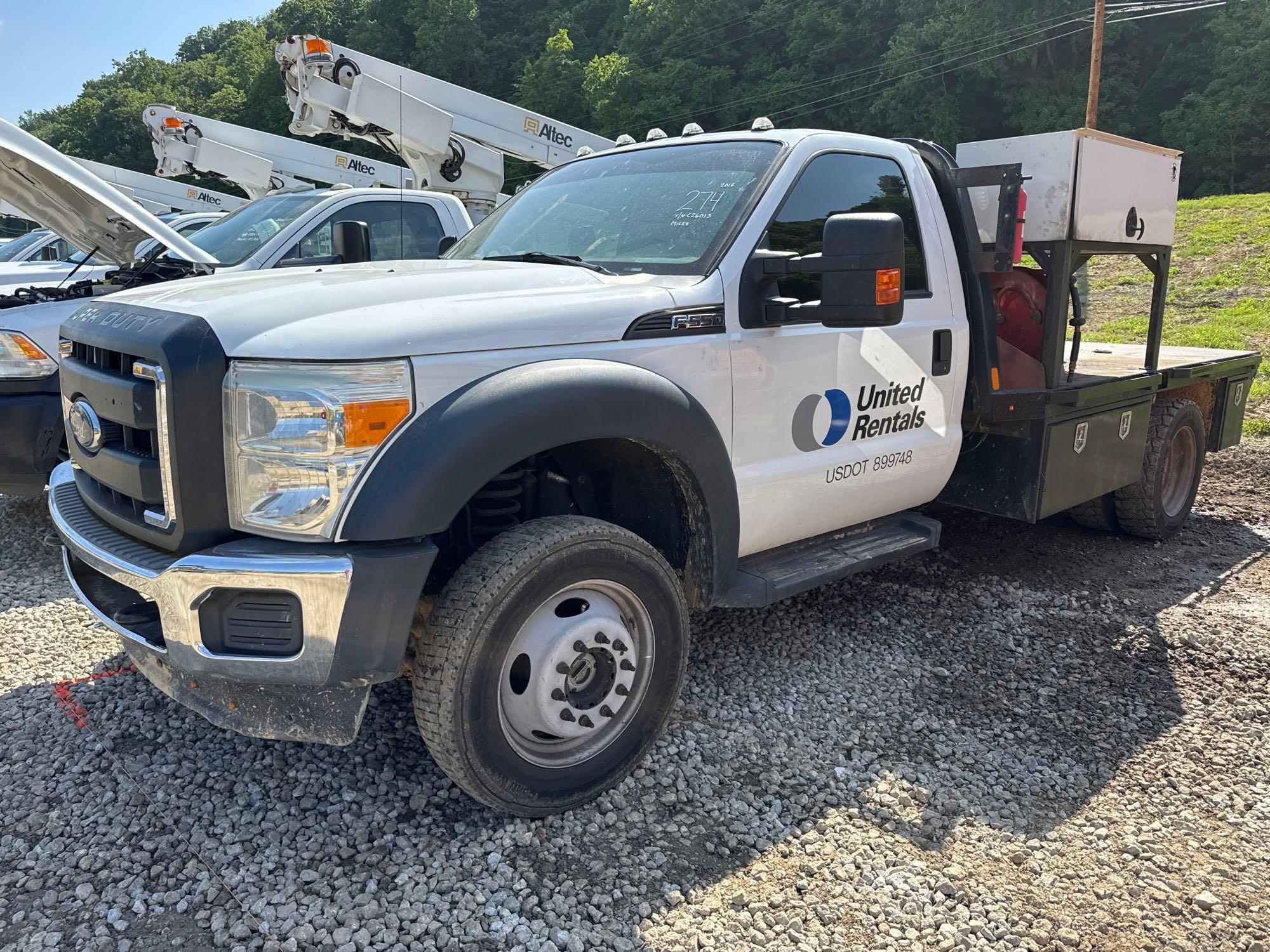 2015 FORD F550 UTILITY TRUCK VN:C26013 4x4, powered by gas engine, equipped with auto transmission,