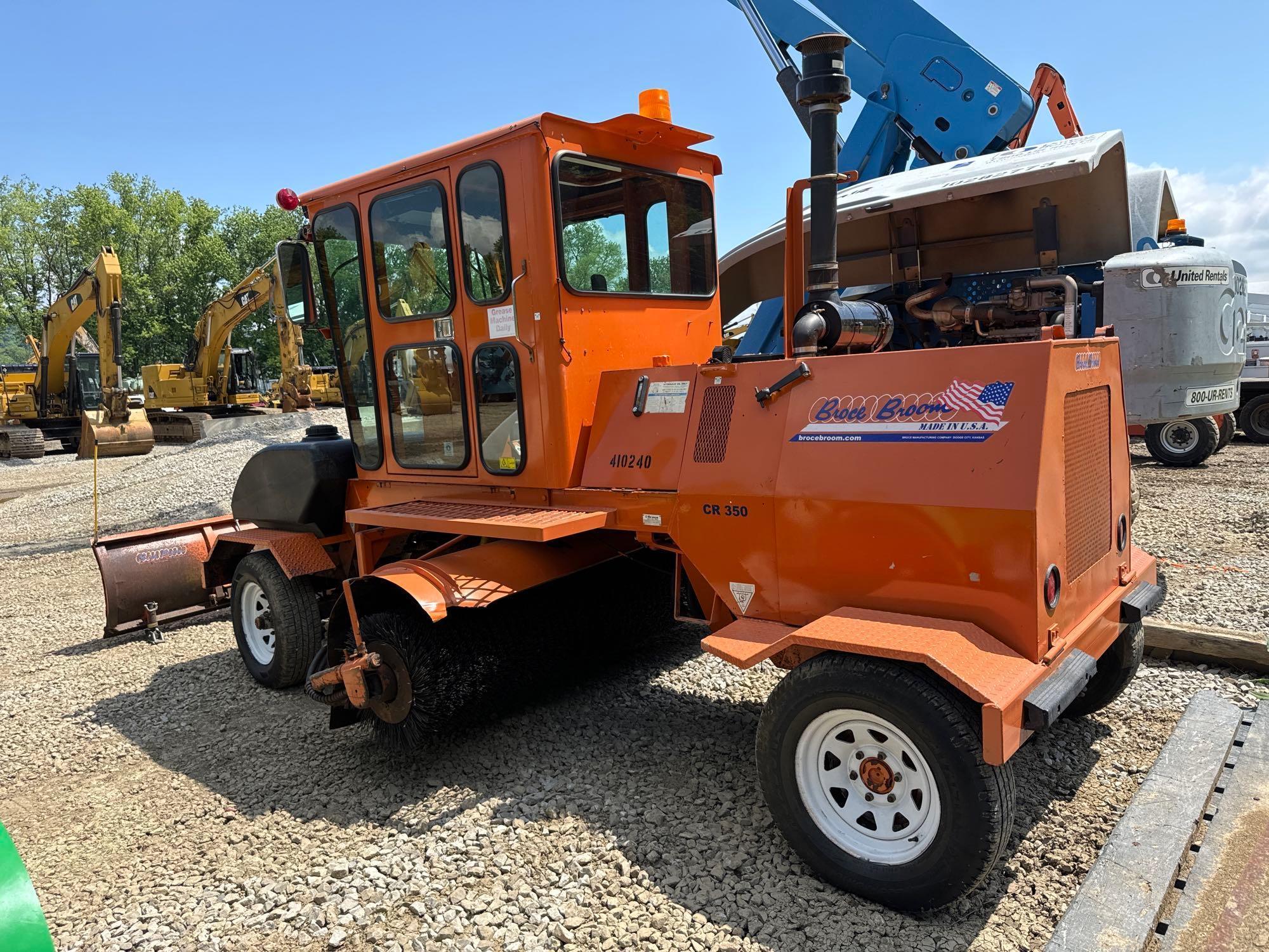 2018 BROCE CR350 SWEEPER powered by diesel engine, equipped with EROPS, air, heat, 8ft. sweeper,