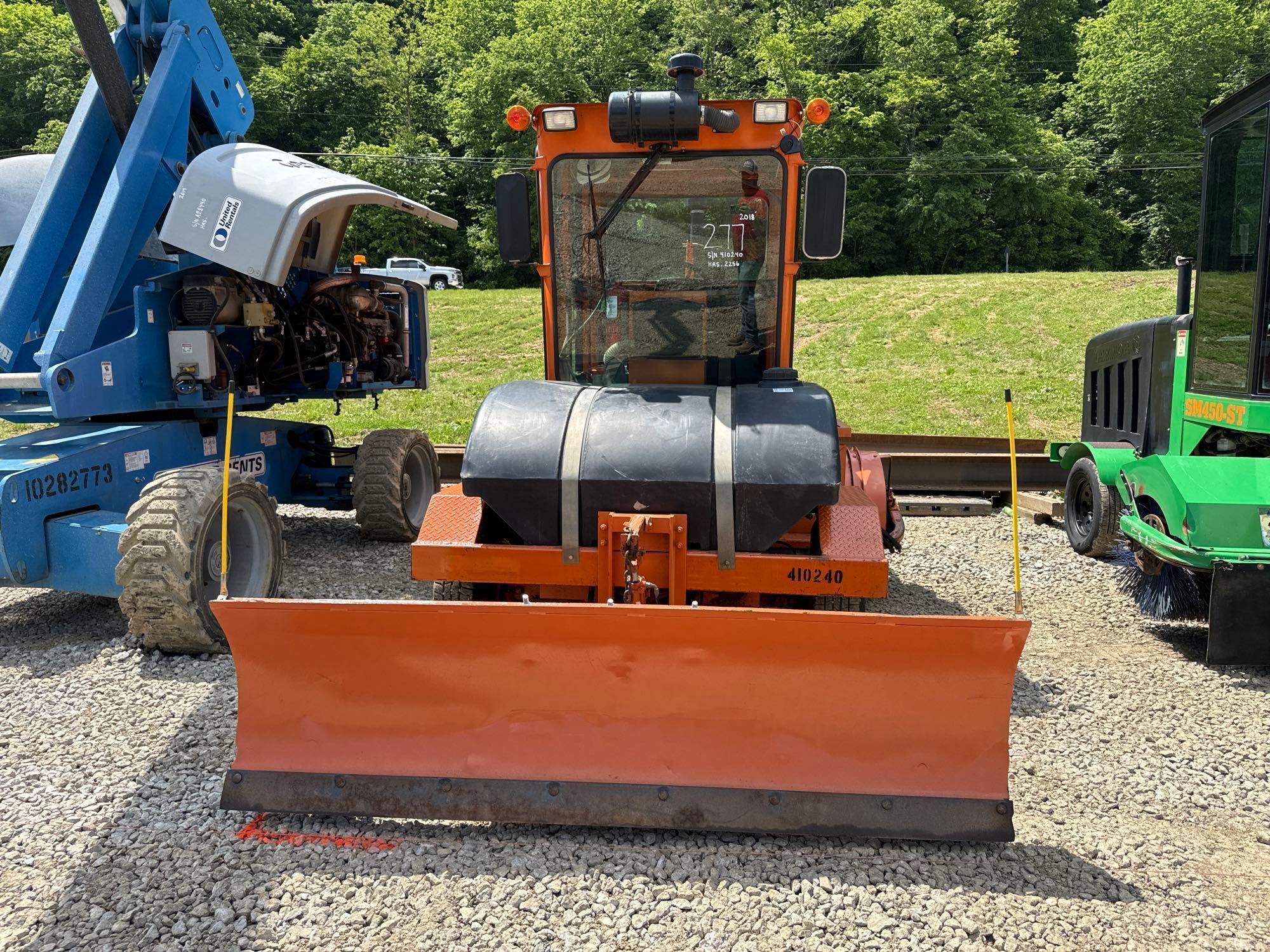 2018 BROCE CR350 SWEEPER powered by diesel engine, equipped with EROPS, air, heat, 8ft. sweeper,